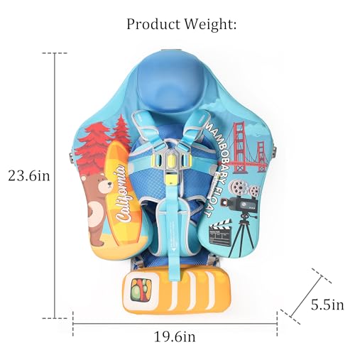 MAMBOBABYFLOAT Mambobaby Float New Generation Baby Pool Float Enhanced Safety Portable Backpack Design Ideal for 324 MonthsBlueBalloon - Image 5