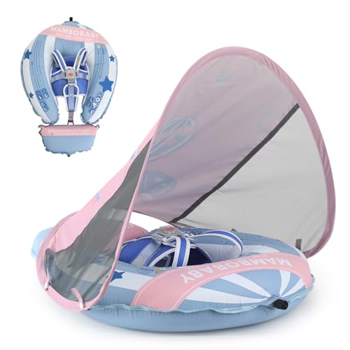 MAMBOBABYFLOAT Mambobaby Float New Generation Baby Pool Float Enhanced Safety Portable Backpack Design Ideal for 324 MonthsBlueBalloon - Image 1