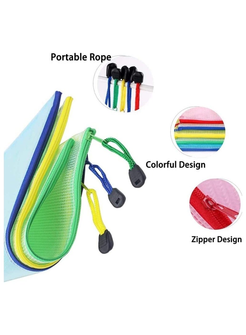 Generic 10PCS Plastic Wallets A4 Zip Wallets Ziplock Bags Plastic Mesh Document File Folder A4 Zipper Bag Zip Locked Bags A4 Zip Lock Mesh Document Files Wallet  - Image 4