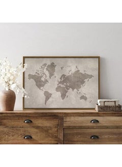 Home Gallery World Map Isolated Concrete Framed Wall Art  - Image 4