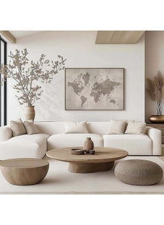 Home Gallery World Map Isolated Concrete Framed Wall Art  - Image 2