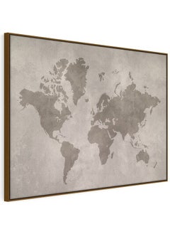 Home Gallery World Map Isolated Concrete Framed Wall Art  - Image 5