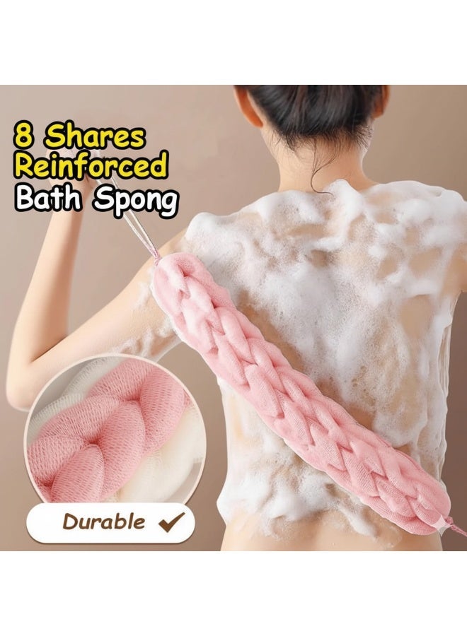 zoba Back Scrubber for Bathing, Fluffy Mesh Bath Sponge, Bath Sponge for Adults and Kids to Exfoliate and Soothe Skin, Removes Dead Skin Cells-pink - Image 1