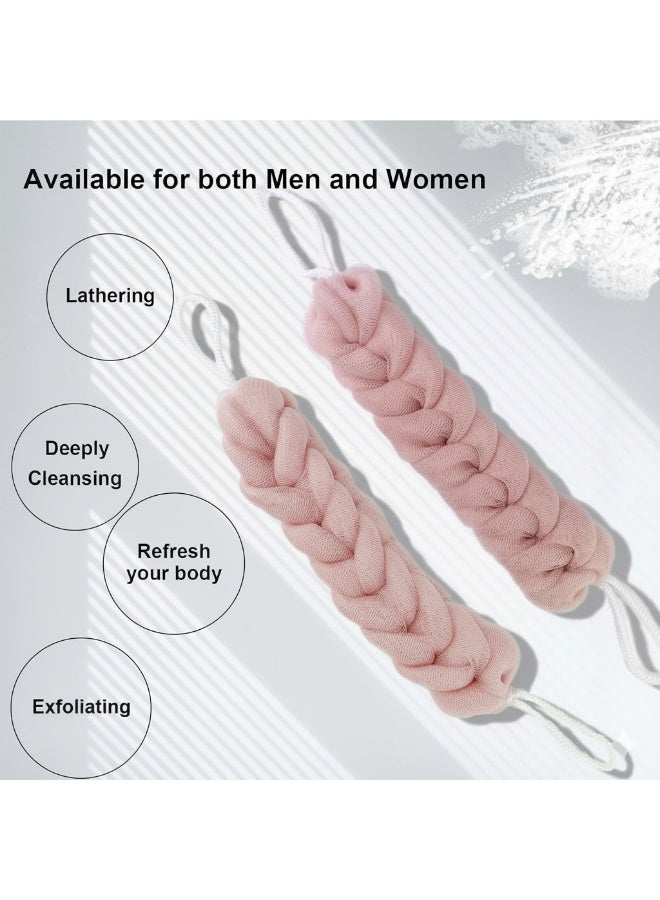 zoba Back Scrubber for Bathing, Fluffy Mesh Bath Sponge, Bath Sponge for Adults and Kids to Exfoliate and Soothe Skin, Removes Dead Skin Cells-pink - Image 5