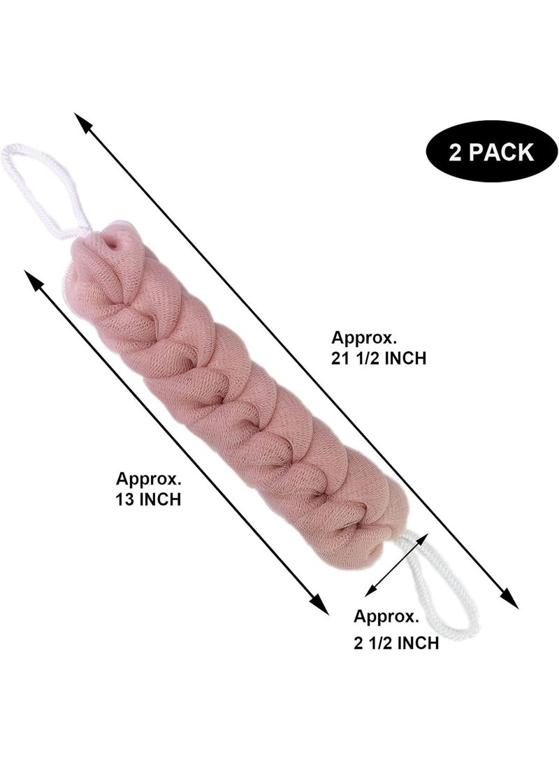 zoba Back Scrubber for Bathing, Fluffy Mesh Bath Sponge, Bath Sponge for Adults and Kids to Exfoliate and Soothe Skin, Removes Dead Skin Cells-pink - Image 4