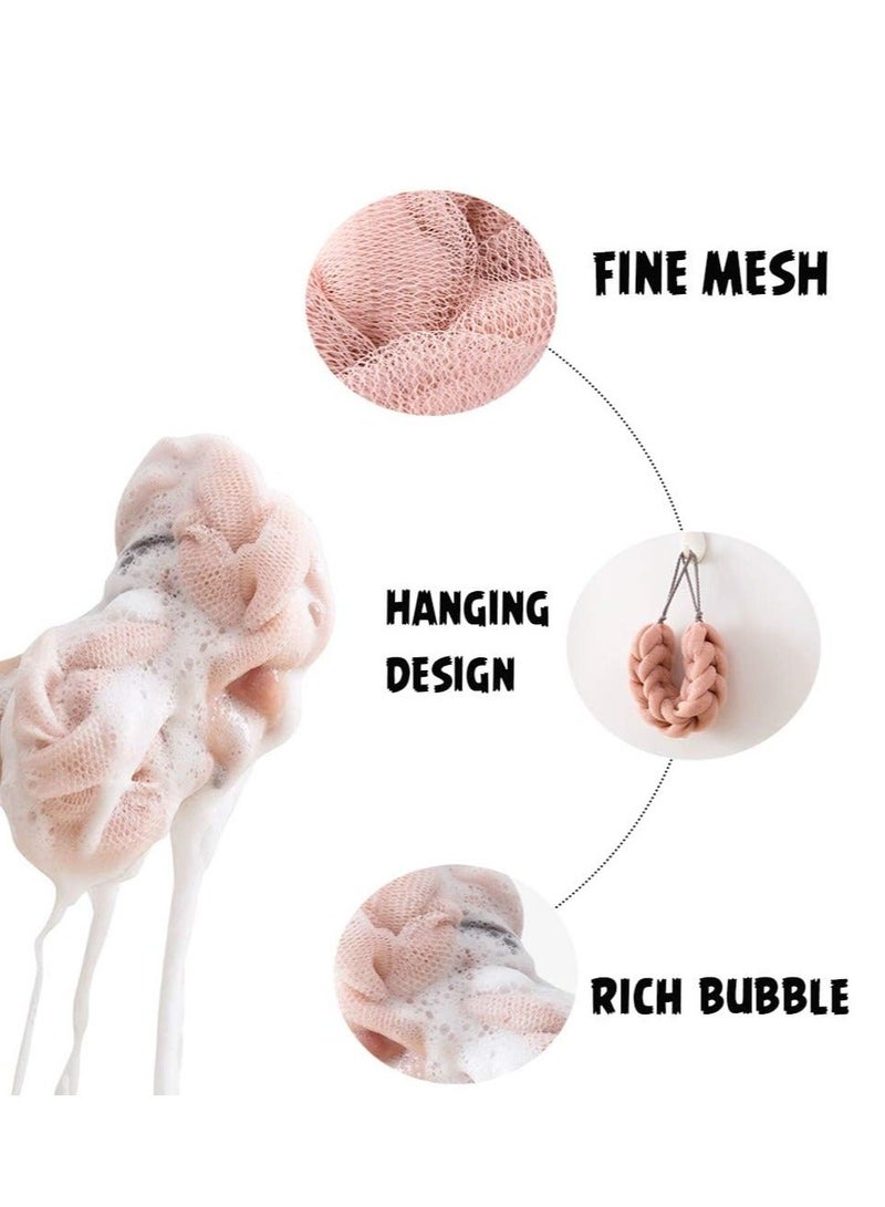 zoba Back Scrubber for Bathing, Fluffy Mesh Bath Sponge, Bath Sponge for Adults and Kids to Exfoliate and Soothe Skin, Removes Dead Skin Cells-pink - Image 3