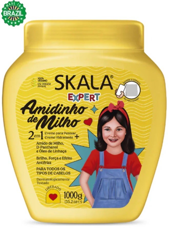 سكالا إكسبرت نشا الذرة – أميدينهو دي ميلهو للأطفال لمعالجة وترطيب والعناية اليومية بالشعر الرقيق وتقويته 1000 جرام - Image 1