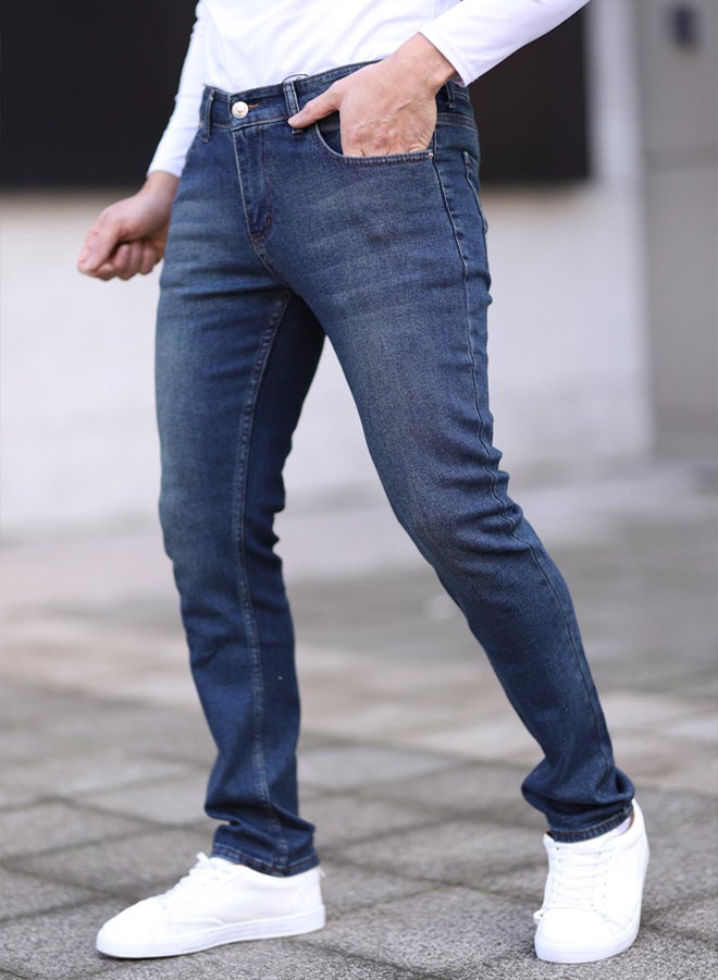 trendyol Dark Navy Blue Men's Regular Jeans - Image 1