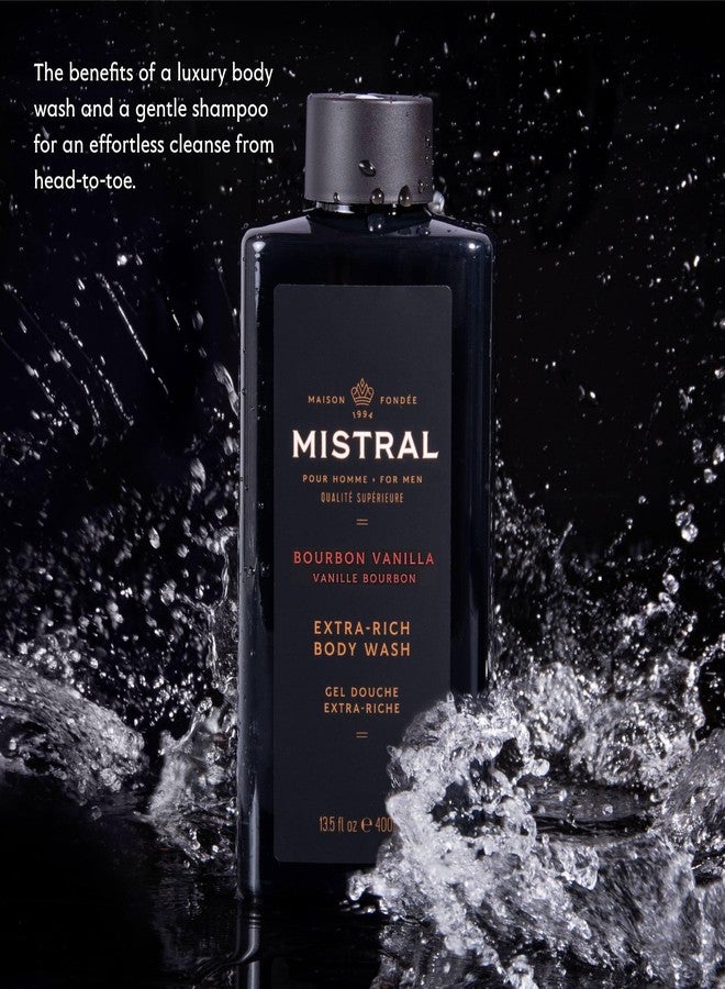 Mistral Men's Body Wash & Shampoo, Bourbon Vanilla 13.5 oz | 2-in-1 Natural Shower Gel for Men | SLS, Paraben & Phthalate Free | Natural Men’s Body Wash, Moisturizing Bath Gel - Made in France - Image 3