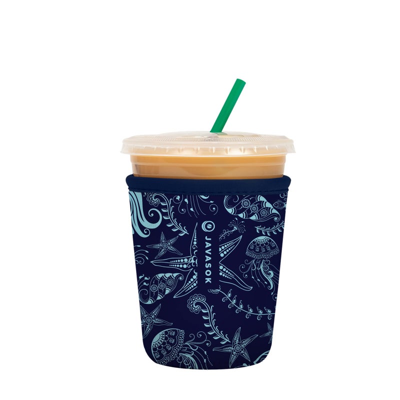 Sok It Java Sok Iced Coffee & Cold Soda Insulated Neoprene Cup Sleeve (Ocean Oasis  Small: 16-20oz) - Image 1