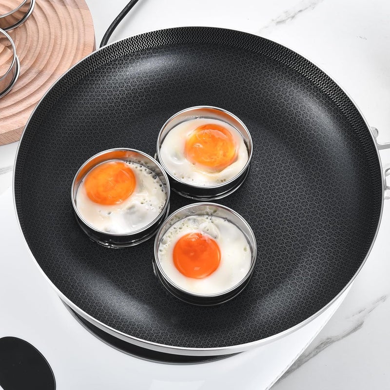 DATANYA 12Packs 4 Inch English Muffin Rings Crumpet Rings Stainless Steel Double Rolled Tart Rings, Round Metal Cooking Pastry Ring Molds for Crumpets baking - Image 4