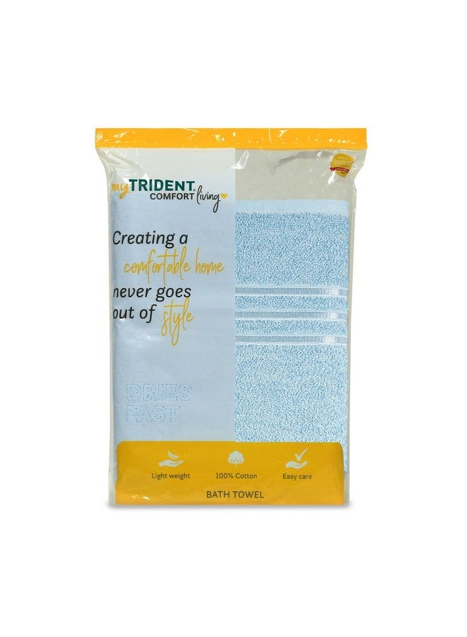 MYTRIDENT Bath Towel | Comfort Living | Quick Drying | Travel Friendly | For Men/Women | 1 Piece Large Size | 100% Cotton 400 GSM | 70 x 140 cms - Cool Blue - Image 4