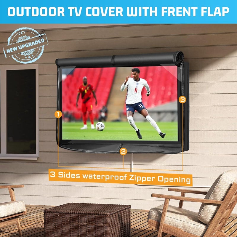 2win2buy Outdoor TV Cover 41 to 43 Inch Weatherproof, Waterproof Outside TV Covers Heavy Duty 600D Oxford TV Covers Outdoor TV Screen Protectors Shield with Full Zippers for Flat Screen Outdoor TVs - Image 2