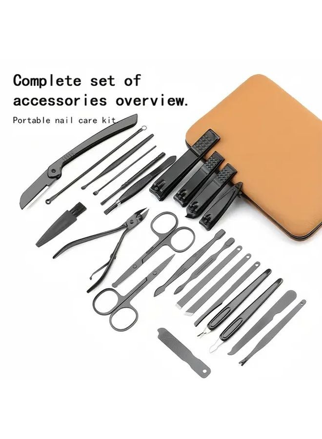 مجموعة أدوات مانيكير وباديكير احترافية 24 قطعة من الفولاذ المقاوم للصدأ مع حقيبة سفر اللون 16 - Image 4