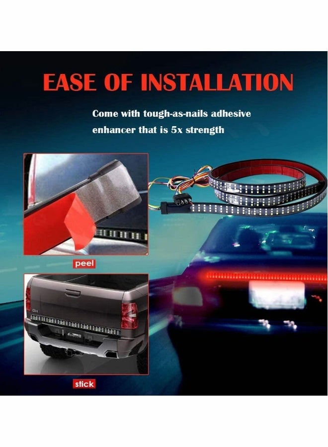 5 MODES 60" 432LED Truck Strip Tailgate Light Bar 3Row Reverse Brake