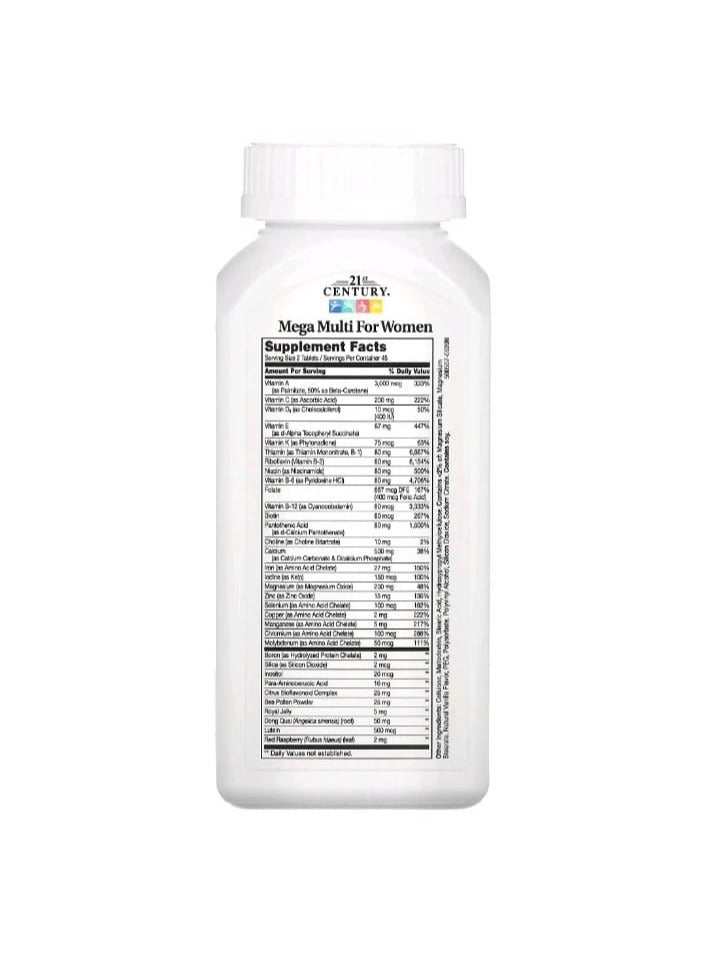 21st CENTURY Mega Multi for Women 90 Tablets  - Image 2