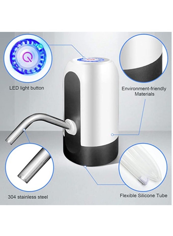 ELTRAZONE Gallon Water Bottle Pump, USB Charging Portable Electric Water Pump for for for 2-5 Gallon Jugs USB Charging Portable Water Dispenser for Office, Home, Camping, Kitchen and etc - Image 2