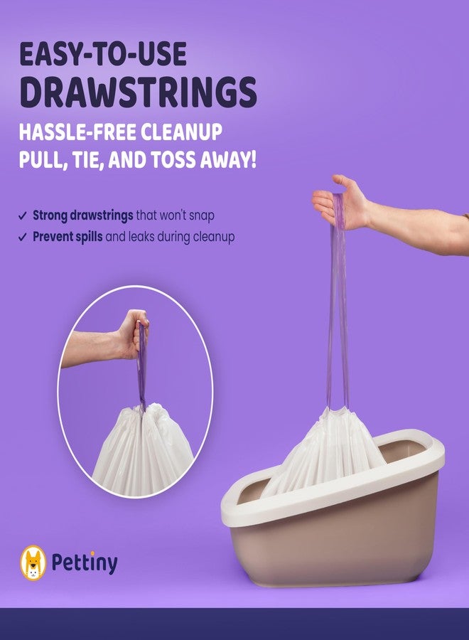 Pettiny 20 Jumbo Litter Box Liners with Drawstrings - Scratch Resistant Cat Litter Bags for the Biggest Litter Pan - Image 4