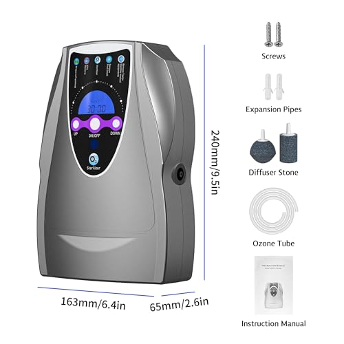 VTAR Ozone Machine, 1000mg/h Multipurpose Ozone Machine for Air, Water, Fruits, Vegetables Cleaner Device in Water - Dark Gray - Image 5