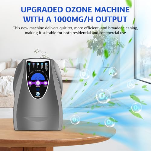 VTAR Ozone Machine, 1000mg/h Multipurpose Ozone Machine for Air, Water, Fruits, Vegetables Cleaner Device in Water - Dark Gray - Image 3