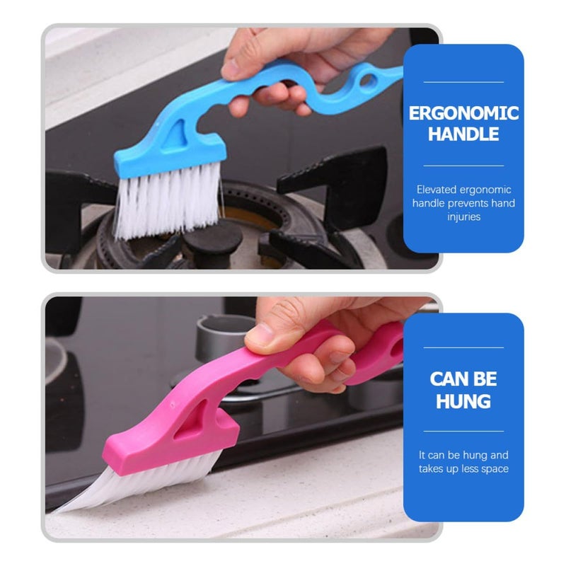 Healeved 8 Pcs Window Groove Cleaning Brushes Set Blue For Narrow Gaps Crevice Scrubber Tools With Stiff Bristles For Home Window Track And Slot Dust Removal - Image 4