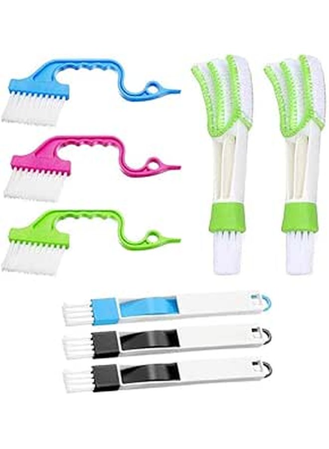 Healeved 8 Pcs Window Groove Cleaning Brushes Set Blue For Narrow Gaps Crevice Scrubber Tools With Stiff Bristles For Home Window Track And Slot Dust Removal - Image 1