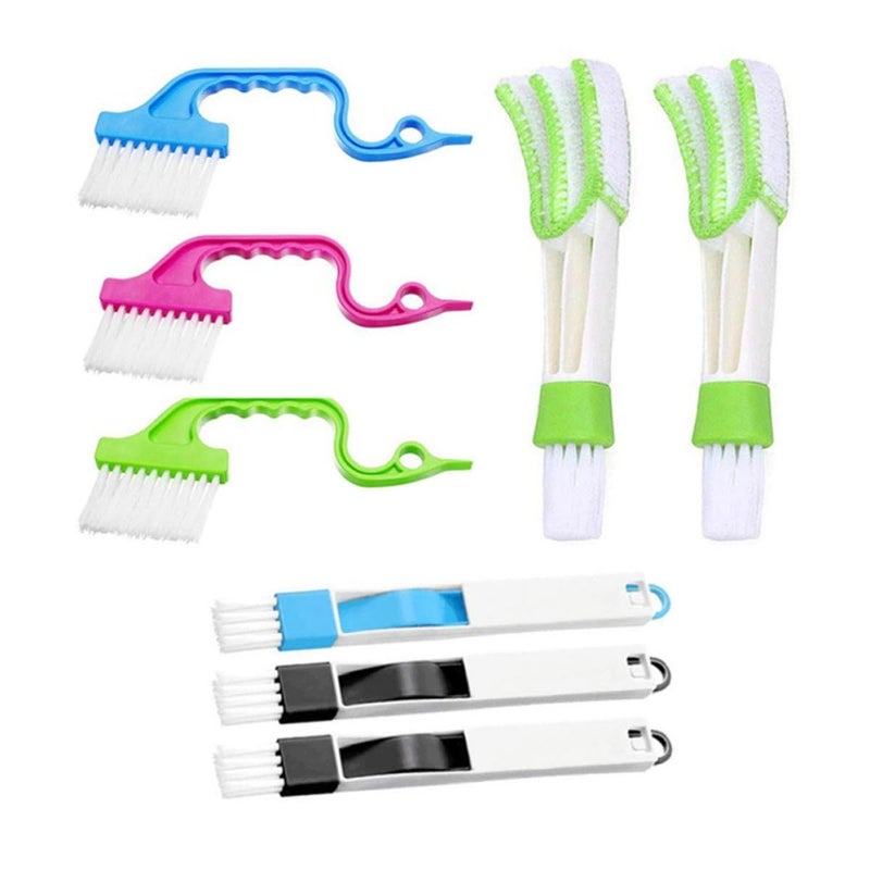 Healeved 8 Pcs Window Groove Cleaning Brushes Set Blue For Narrow Gaps Crevice Scrubber Tools With Stiff Bristles For Home Window Track And Slot Dust Removal - Image 2