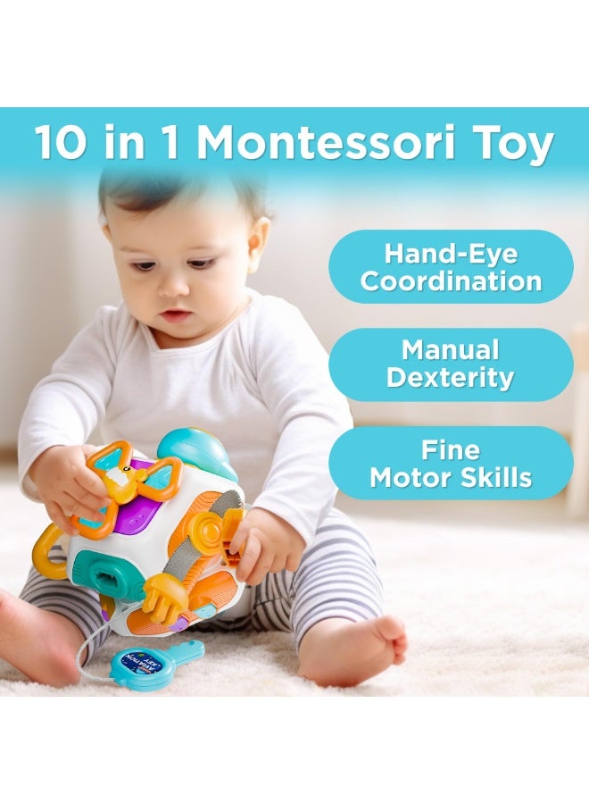 Halamodo Baby Toy Busy Ball,Ten-Sided Baby Busy Board Cube, Montessori Sensory Toy For Toddlers 1-3 Years, Baby Car Seat Airplane Travel Game, Children'S Educational Learning Activities, Birthday Gift For Boys Girls, Chewable Soft Rubber Rattle Design - Image 3
