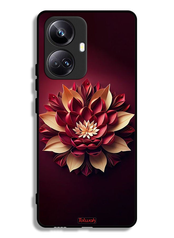 Tolwak Realme 10 Pro Plus Protective Case Cover Flower Abstract Design - Image 1