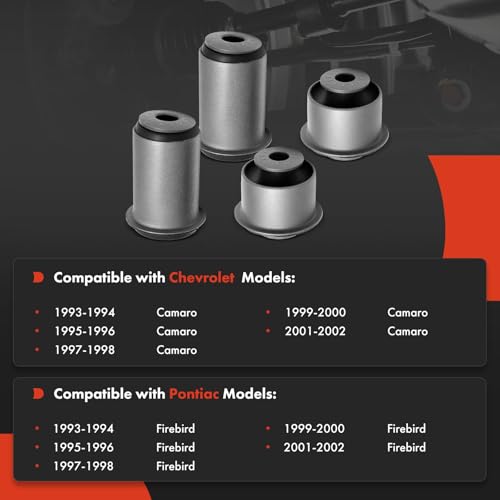 A-Premium Set of 4, Front Lower Control Arm Bushing Kit, Compatible with Chevrolet Camaro & Pontiac Firebird, 1993-2002 - Image 2