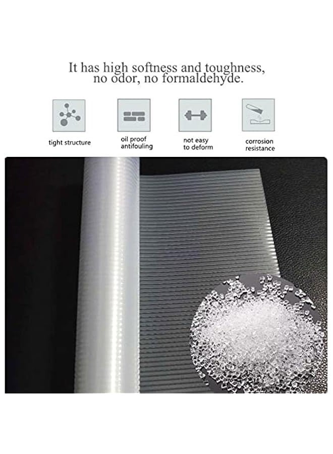 بيوينتي بطانة رفوف غير لاصقة للأدراج، بطانة خزانة من مادة ايفا قابلة للغسل، بطانة رفوف غير قابلة للانزلاق للخزائن (شفافة) من EAQQWWY بحجم (30 × 150) - Image 2