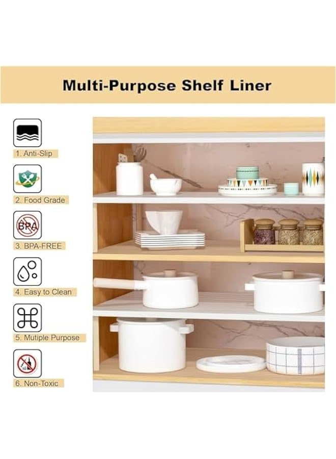 بيوينتي بطانة رفوف غير لاصقة للأدراج، بطانة خزانة من مادة ايفا قابلة للغسل، بطانة رفوف غير قابلة للانزلاق للخزائن (شفافة) من EAQQWWY بحجم (30 × 150) - Image 5