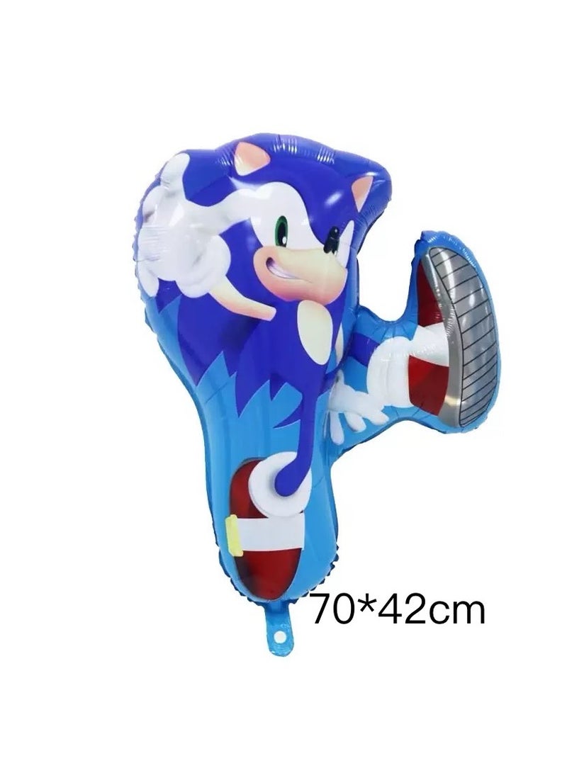 12pcs /set cartoon character anime balloon set for party supply cartoon Sonic themed birthday party decoration aluminum foil balloon set - Image 2