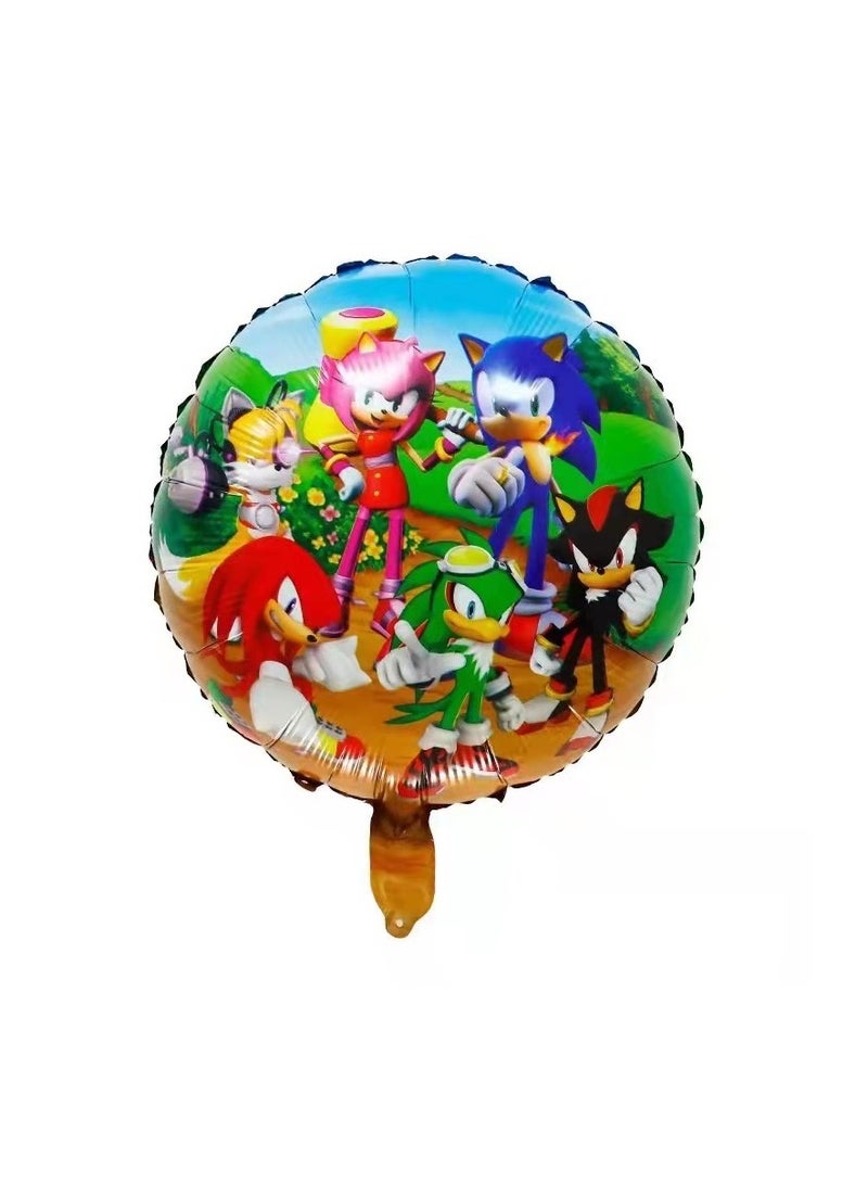 12pcs /set cartoon character anime balloon set for party supply cartoon Sonic themed birthday party decoration aluminum foil balloon set - Image 3