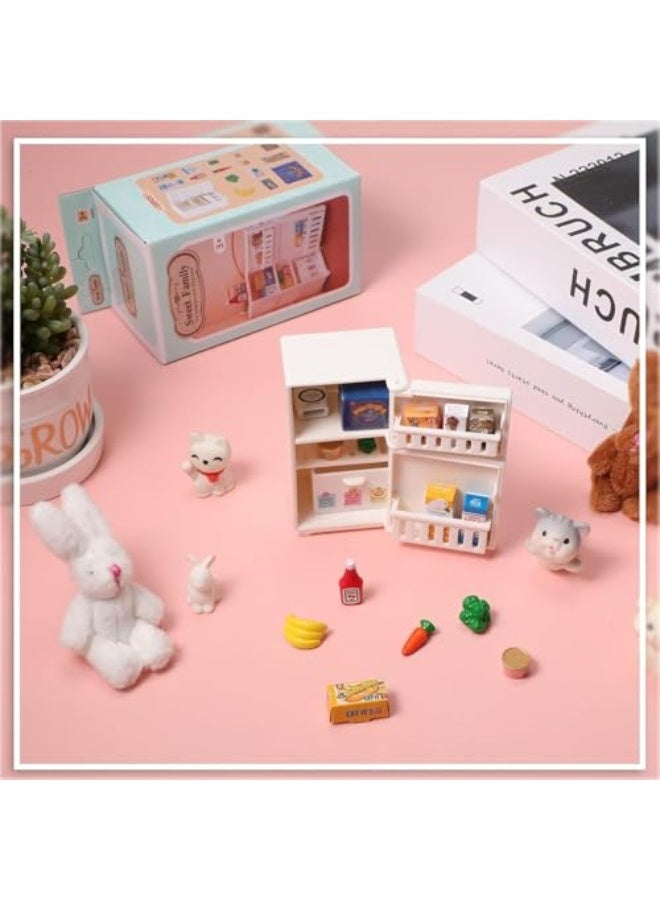 Children's Fridge Toy Set, 16-Piece Kitchen Refrigerator Role-Playing Toys, Toddler Mini Food Set, Role-Playing Decorative Accessories, Suitable for Kitchen Scenes and Party Themes in Educational Ro - Image 5