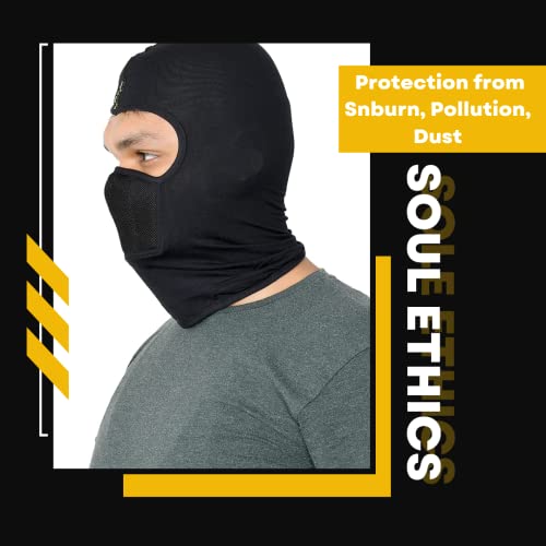 SOUL eTHICS Unisex Premium Cotton Breathable, Stretchable Full Face Mask for Winter, Dust, Cold, Protection, Bike Riding, Helmet Cap, and All Other Outdoor Activities (Full Rider Mask), Black - Image 5