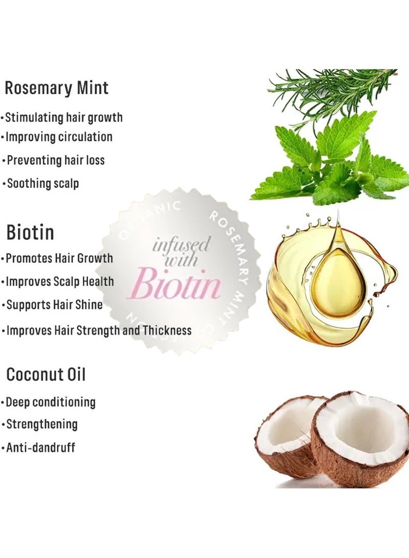 Fearlex ROSEMARY Mint Hair Strengthening Shampoo | Infused  with Biotin for Strengthening & Nourishing Weak and Brittle Hair 355 ml - Image 2