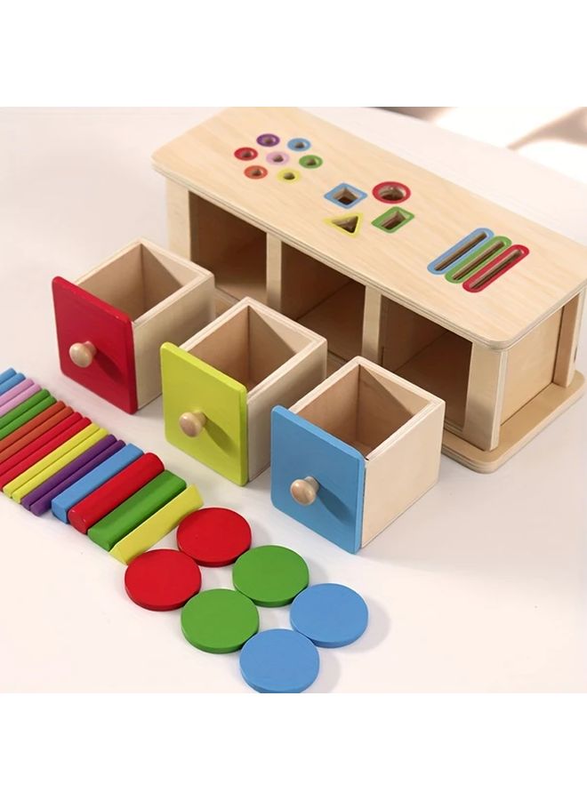 Shape And Color Matching Toy Box With Color Coded Drawers Educational Game - Image 1