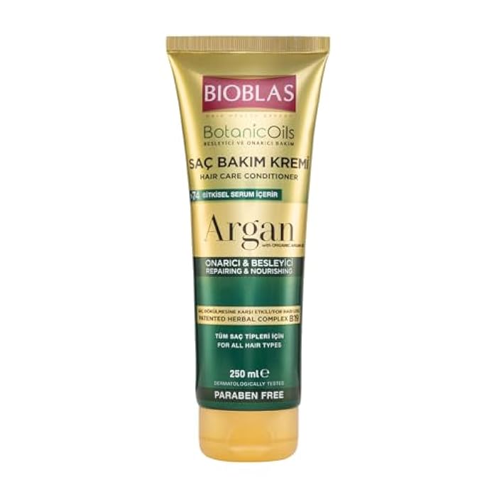 BIOBLAS Argan Oil Repairing Hair Conditioner for Women Natural Nourishing & Hydrating Treatment for Dry, Damaged Hair Paraben-Free Moisturizing Hair Care 250 ml - Image 1