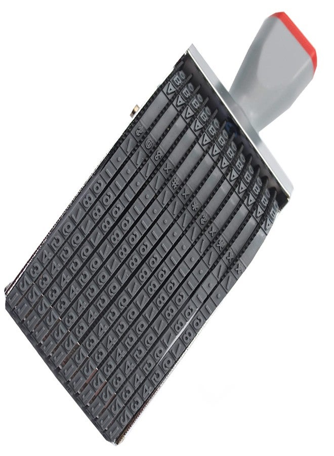 ZENG 12-Digit Adjustable Roller Stamp - Customizable Alphabet (A-Z), Numbers (0-9) & Symbols for Office, School, Multicolor (6x6.9x16.8cm) - Image 1