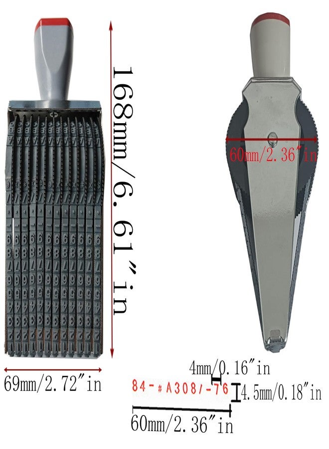 ZENG 12-Digit Adjustable Roller Stamp - Customizable Alphabet (A-Z), Numbers (0-9) & Symbols for Office, School, Multicolor (6x6.9x16.8cm) - Image 2