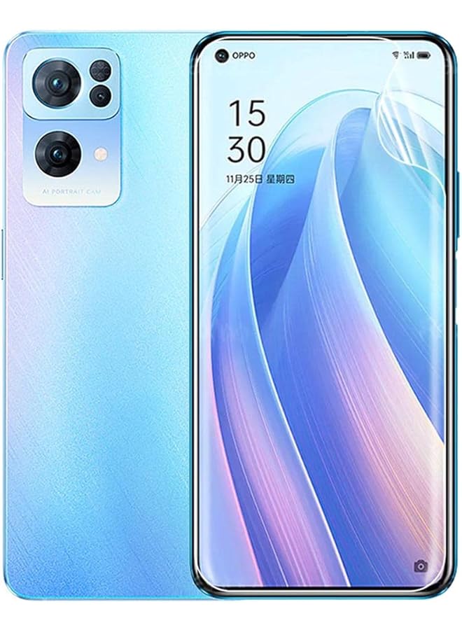 erorex Flexible Curved Hydrogel Not Glass Nano Clear Screen Protector Sticker Compatible With Oppo Reno7 Pro 5G Screen Size 6.55 Inch 1 Piece - Image 1