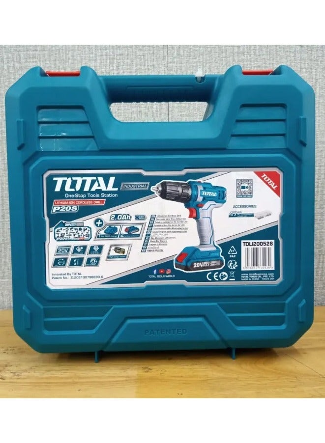 TOTAL 20V Cordless Drill With Battery And Charger TDLI200528 - Image 5