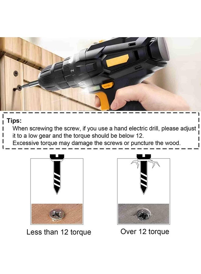 MVAQKLM  300Pcs, Phillips Head Fast Flat Self-Tapping Screws, Drywall Anchors Kit Self Drilling, #6 Length 3/4" to 2" Black Wood Screws Assortment Fasteners Kit with Case - Image 5