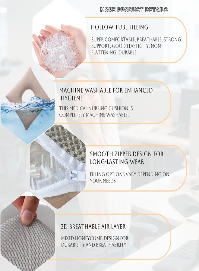 LAROTSUBA Pressure Ulcer Cushion,Bed Sore Cushions,Donut Pillow for Bed sores,Soft,Breathable and Pressure Relief Sciatica Pillow Anti-Decubitus Pad for Seniors,Pregnant and Post-Surgery - Image 5