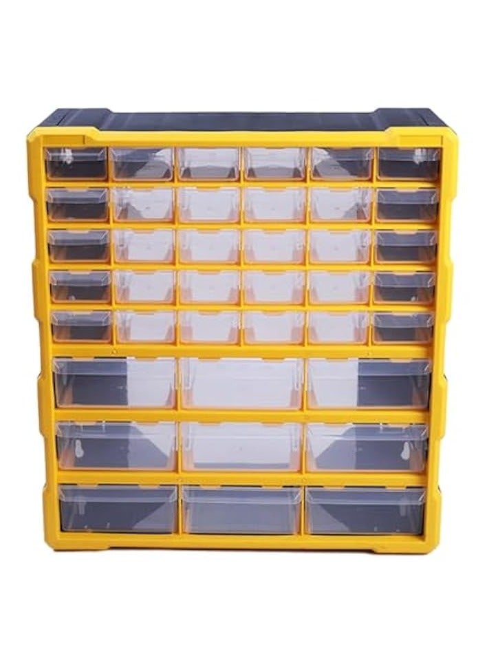 Plastics Component Organizer | Small Part Organiser | Jewellry Storage, Pharmacy Storage, Medicine Storage, Nuts, Screws and Bolts Storage | Multiple Drawers - 39 Drawers with Dividers  - Image 1