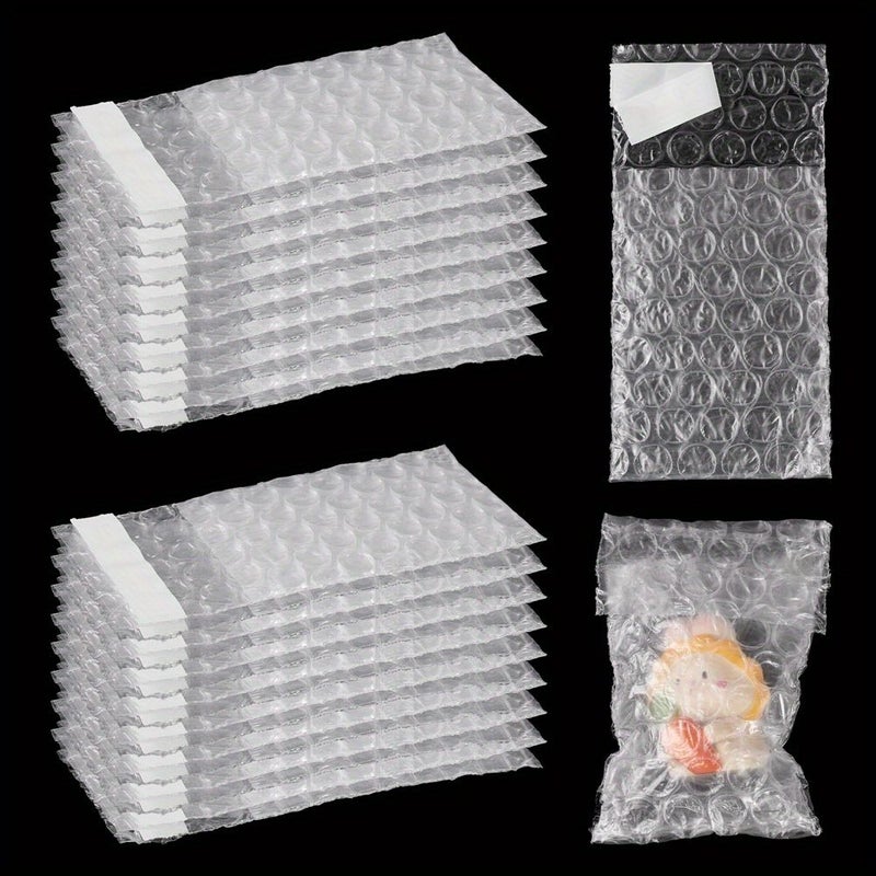 20pcs Self Adhesive Bubble Mailers 5.63x2.76x0.08inch White Rectangle PE Foam Shipping Padded Envelopes - Image 1