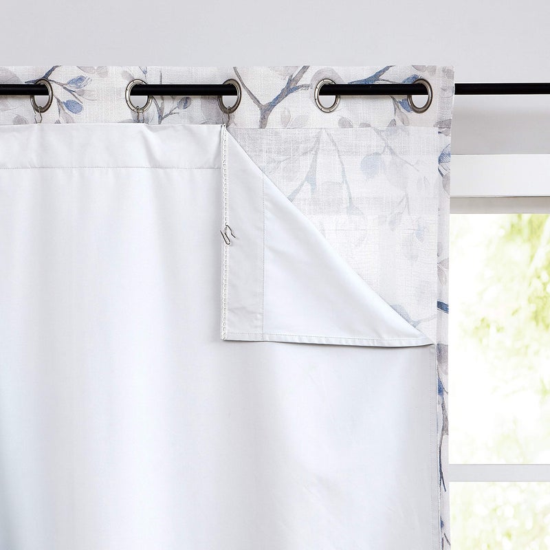 Central Park White Full Blackout Window Curtain Liner Panel Rod Pocket Bedroom Drape with 10 Hooks Microfiber Thermal Coating Noise Reducing Room Winter Cold Liner Window Treatment Sets 2 Panels (48""x81""x2  White) - Image 1