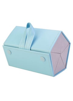 Generic Sunglasses Organizer with 5 Slots, Travel Glasses Case, Multiple Pairs Portable Eyeglasses Storage Box, PU Leather Hanging Wall Eyeglasses Storage (Blue)  - Image 1
