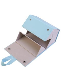 Generic Sunglasses Organizer with 5 Slots, Travel Glasses Case, Multiple Pairs Portable Eyeglasses Storage Box, PU Leather Hanging Wall Eyeglasses Storage (Blue)  - Image 3